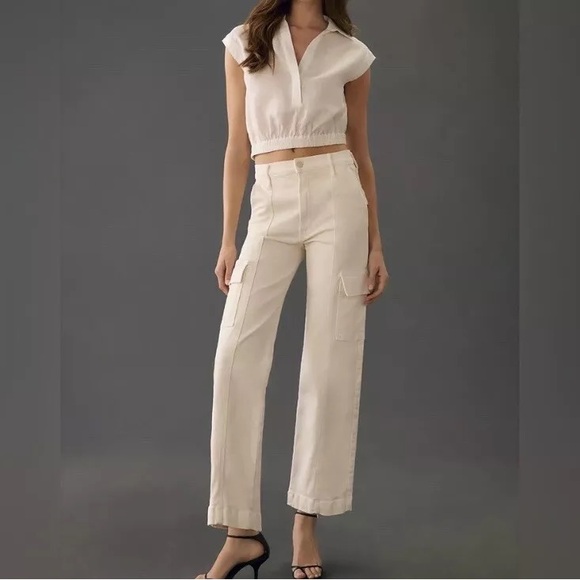 MOTHER Denim Rambler Cargo Pants - Cream - Picture 1 of 6